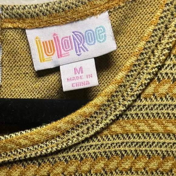 LulaRoe Women’s Amelia Stretchy Knit Dress Gold Size Medium - Picture 7 of 7